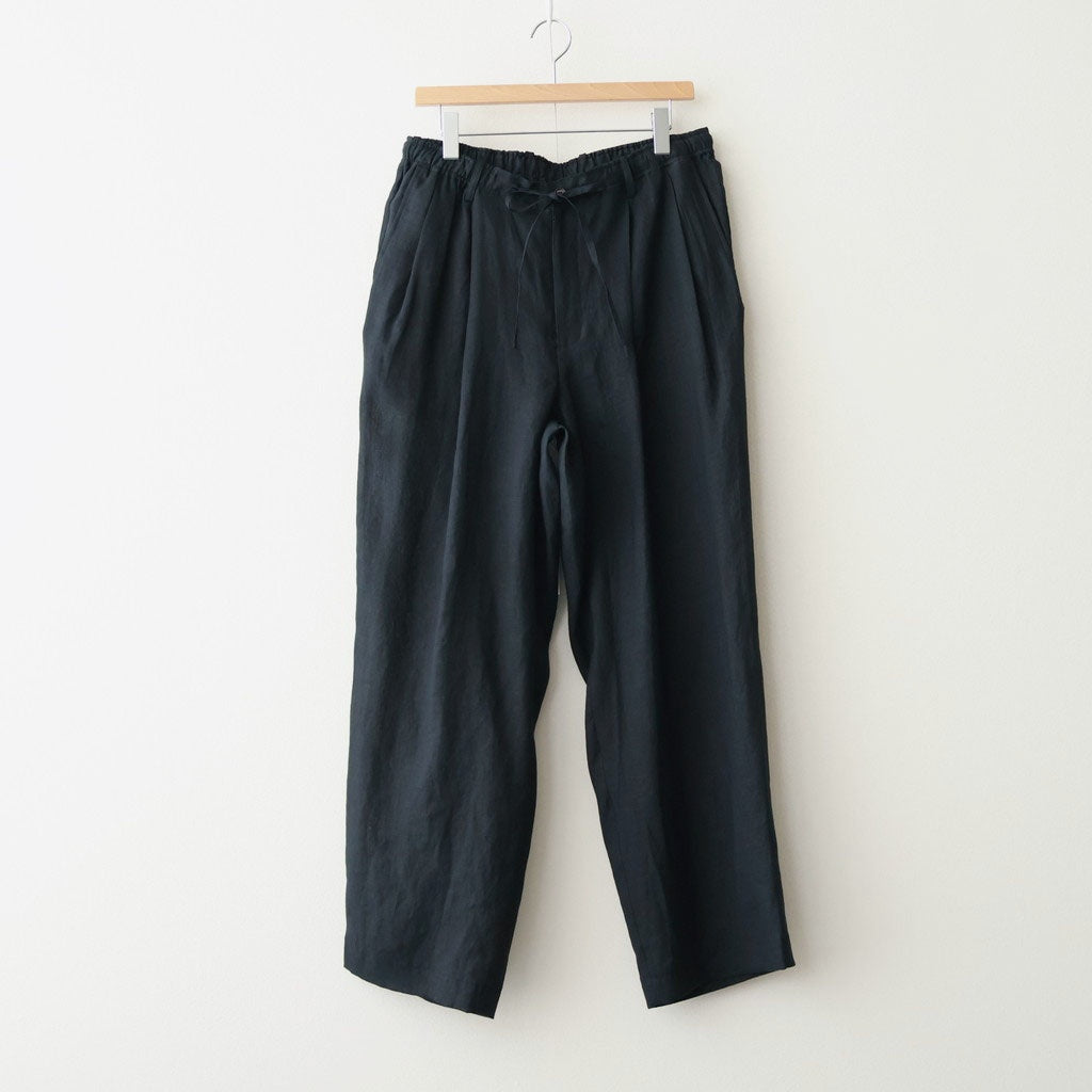 DOUBLE PLEATED EASY TROUSERS #BLACK [A26A22PT02C] - Diffusion 三重