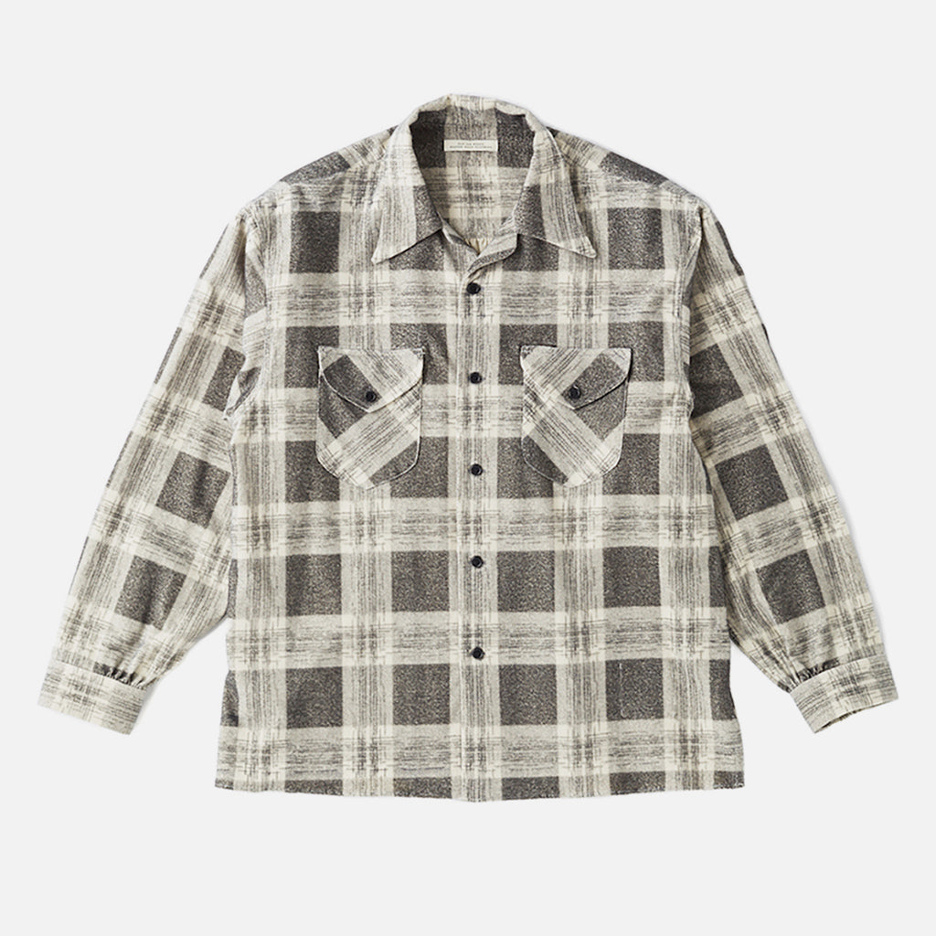 SWALLOW COLLAR SPORTS SHIRTS #STONE PLAID [232OJ-SH06]