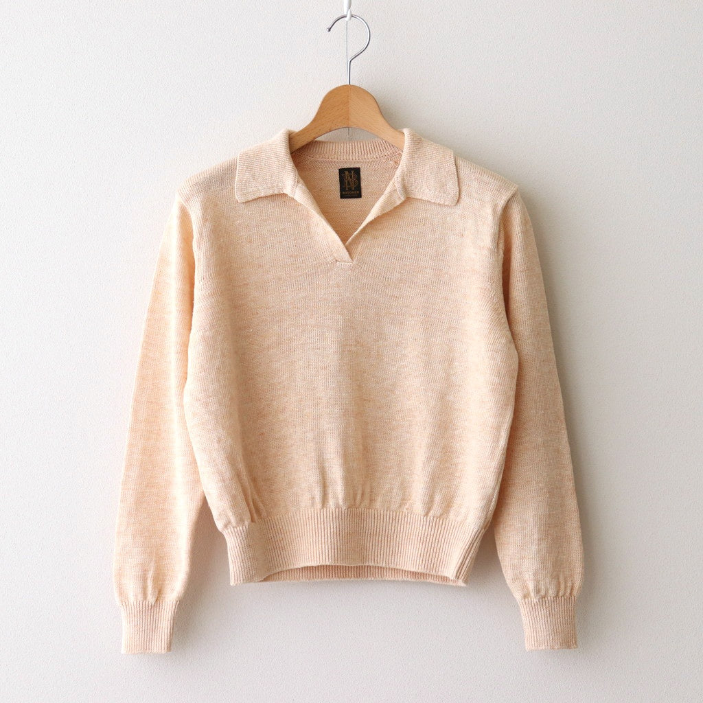 WASHED HIGH COUNT LINEN POLO SKIPPER