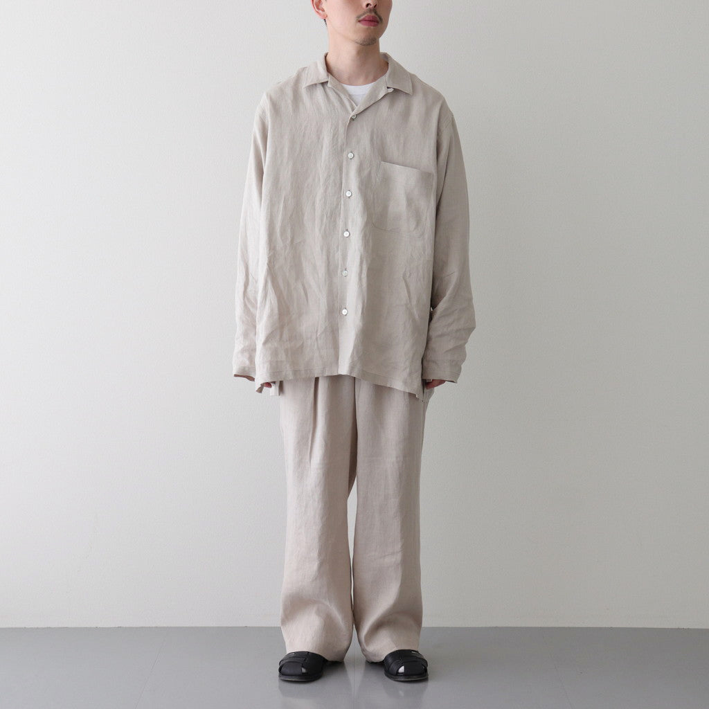 HEMP SHIRTING CLASSIC FIT EASY PANTS #TAUPE [A24A-16PT01C]