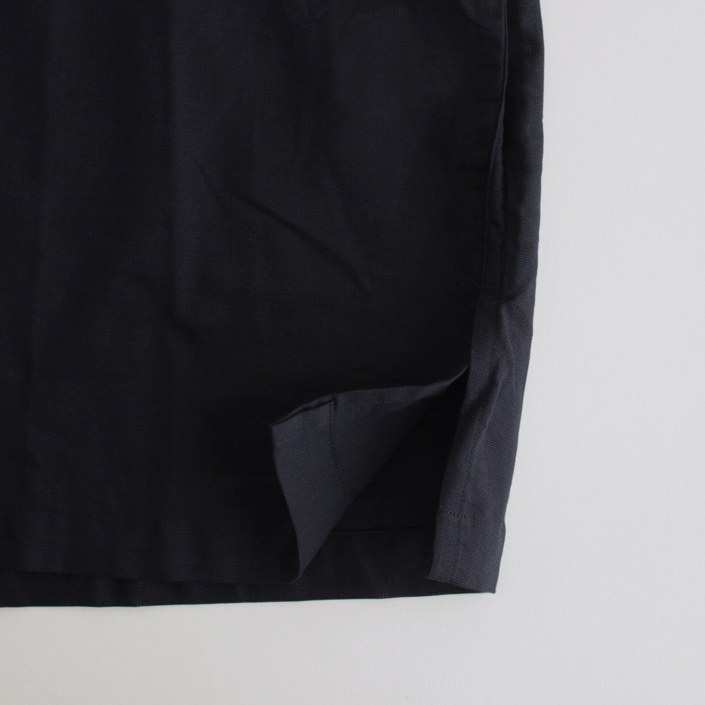 Open Collar Panama S/S Shirt #Navy [SUGS410]