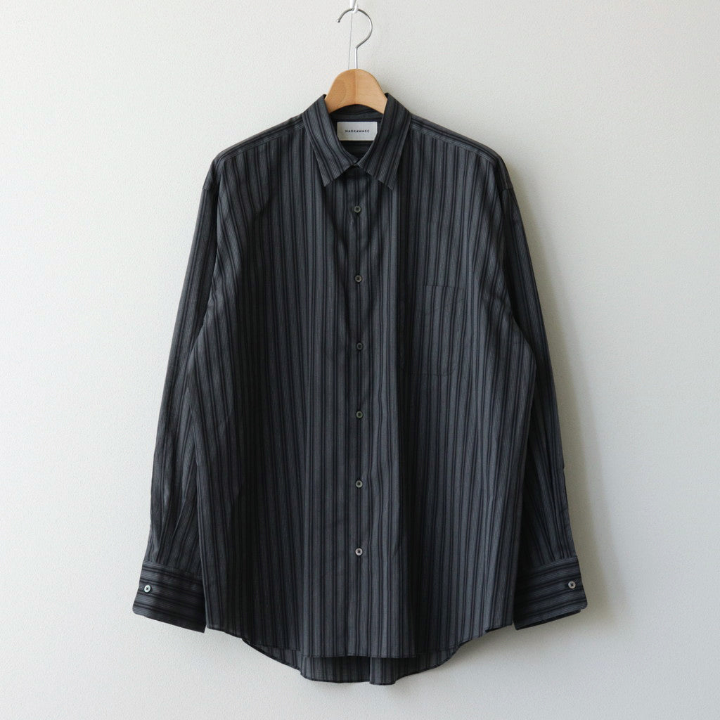 ORGANIC COTTON LOAN STRIPE COMFORT FIT SHIRT #GRAY×BLACK [A24A 