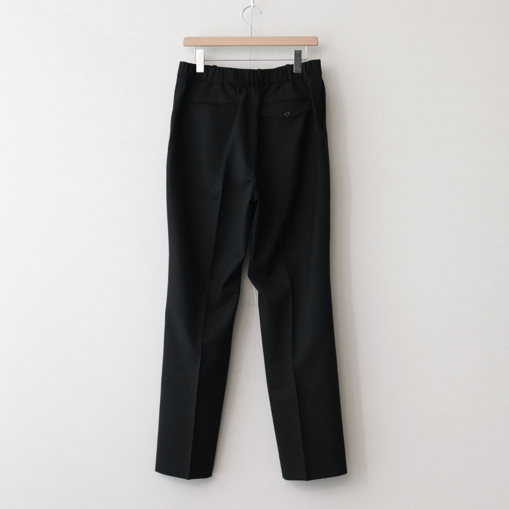 ORGANIC WOOL TROPICAL FLAT FRONT FLAIR TROUSERS #BLACK [A24A-08PT03C]