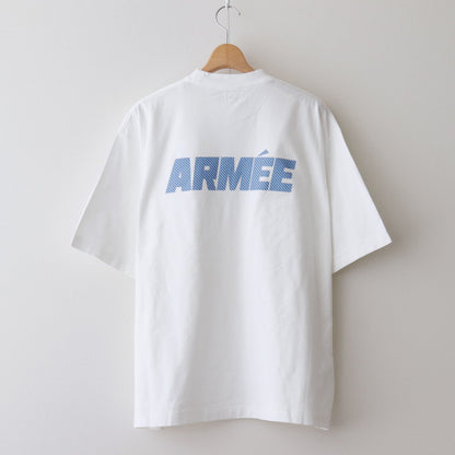 ARMEE Print Tee WIDE #White×Blue-Reflector [bROOTS24S34C]
