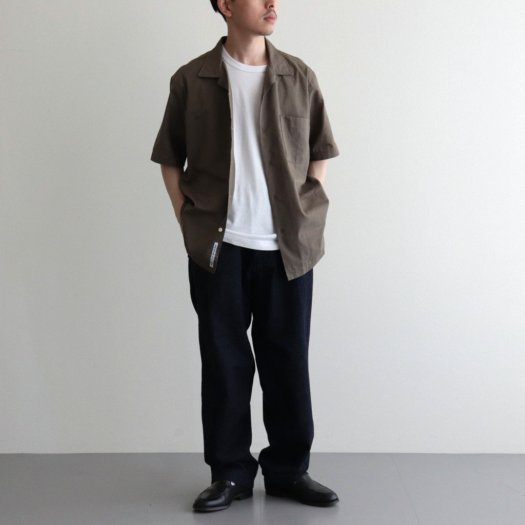 Open Collar Panama S/S Shirt #Taupe [SUGS410]