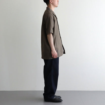Open Collar Panama S/S Shirt #Taupe [SUGS410]