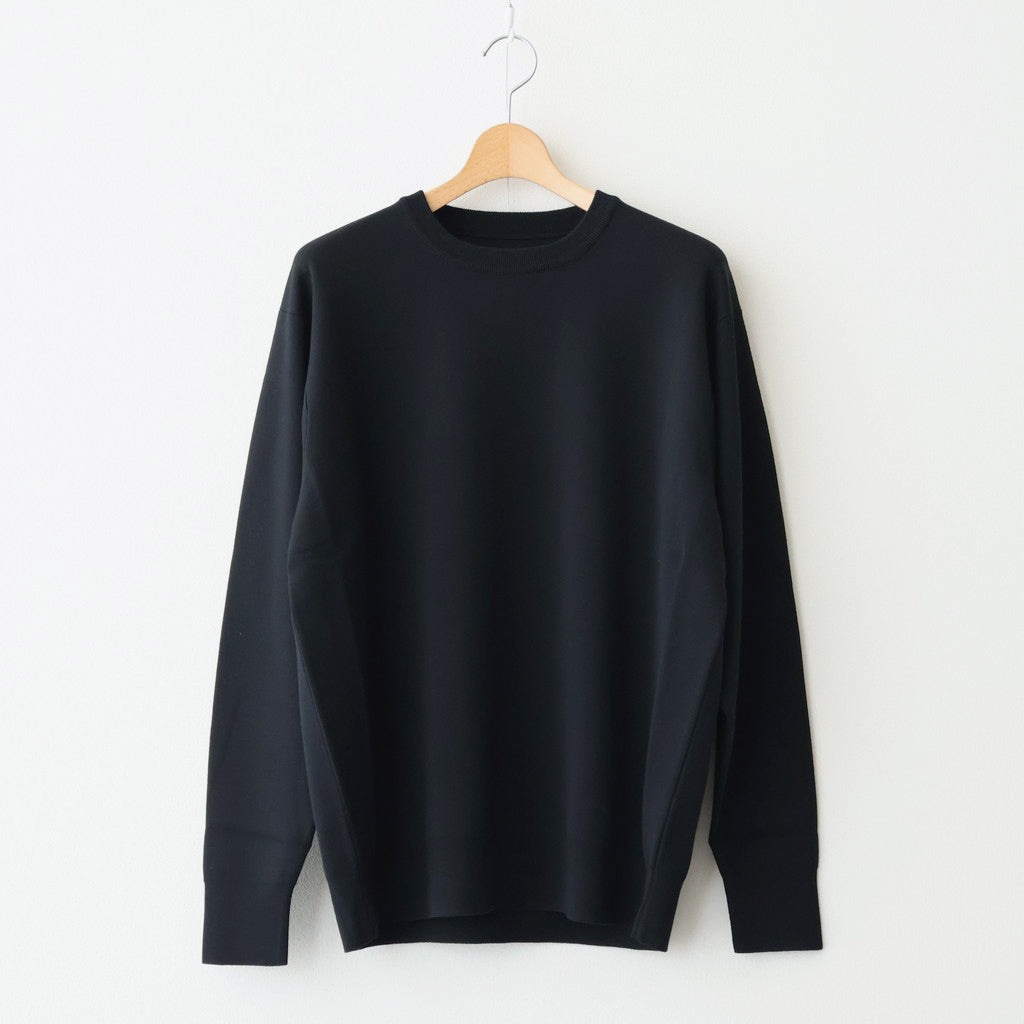 32G SMOOTH WOOL CLASSIC CREW NECK #BLACK [BN-25FM-020] – Diffusion