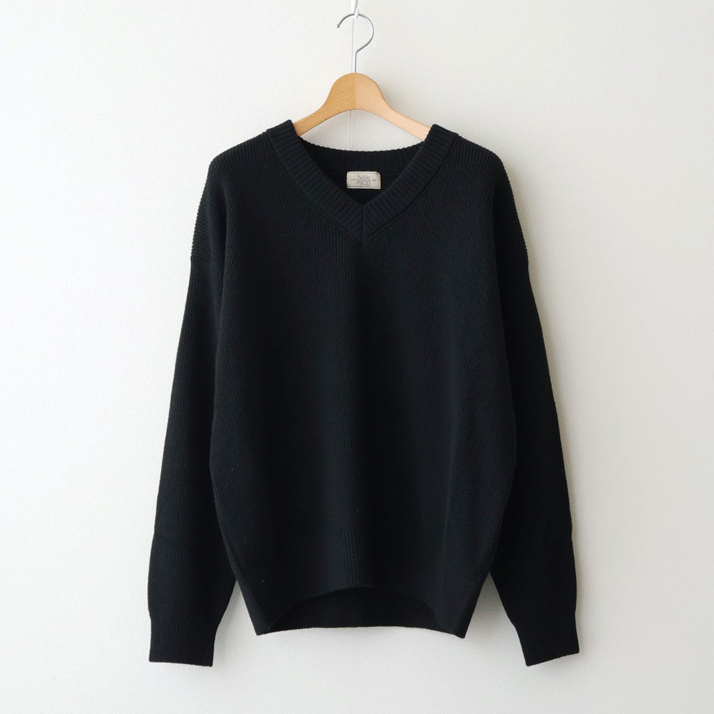 Yak Washi V-neck #Black×Black [NEP-AW2518UNI] – Diffusion