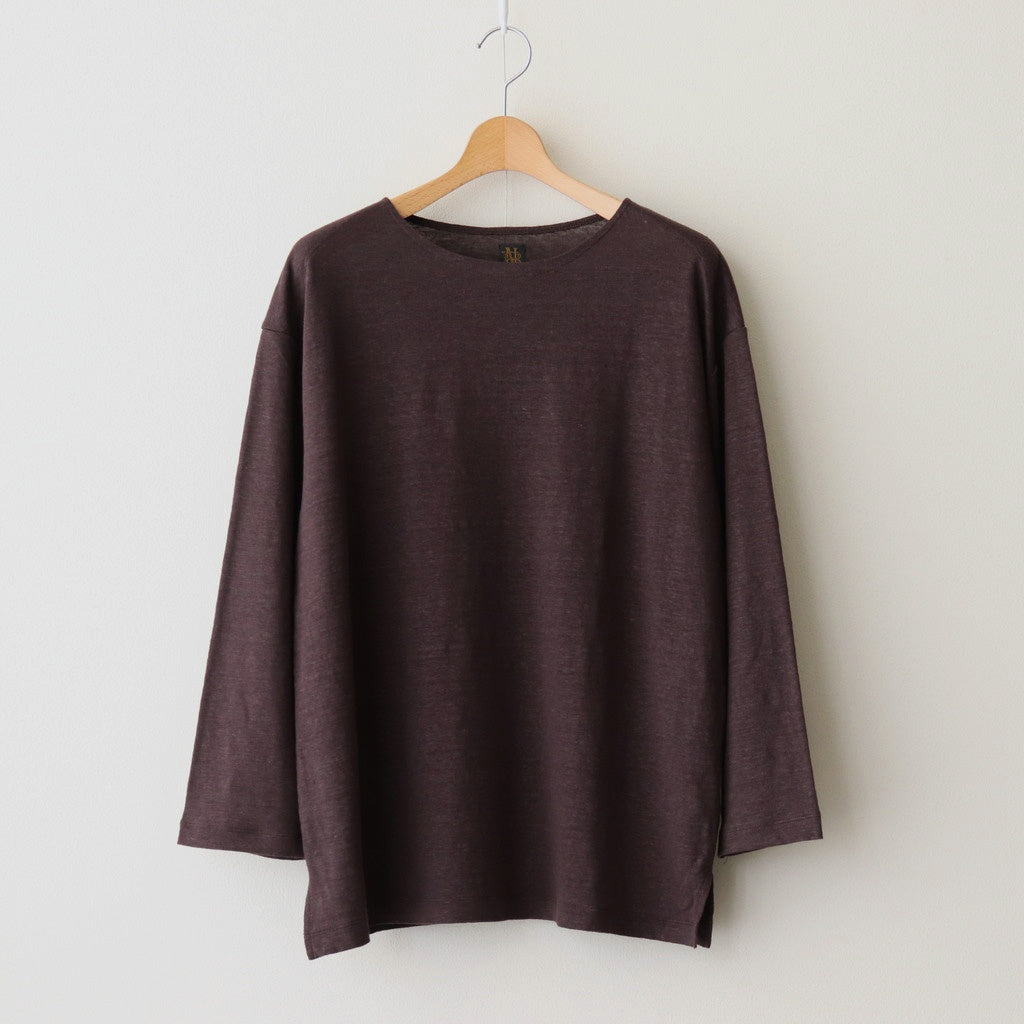 NORMANDY LINEN BASQUE SHIRT #DARK BROWN [BN-25SM-065] - Diffusion