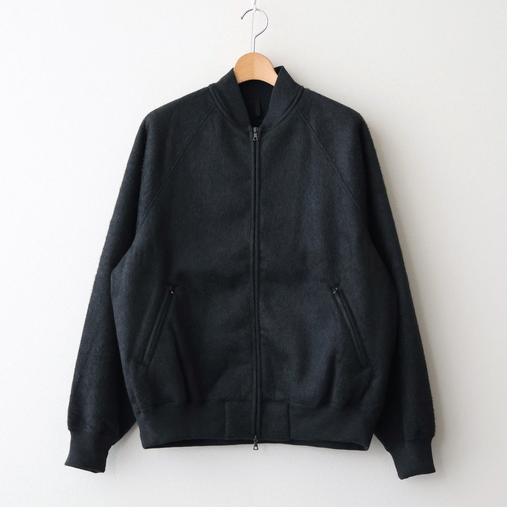 Pe/Silk Fleece Bomber Jacket #HeatherBlack [BHS25F019] – Diffusion
