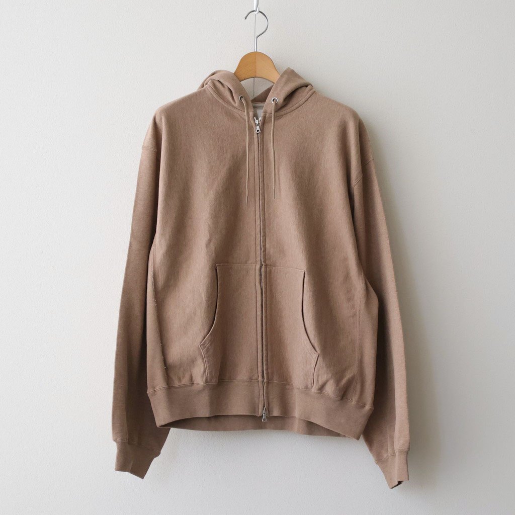 Thin-Sweat Hoodie Zip #HeatherBeige [bROOTS25S24S26] - Diffusion