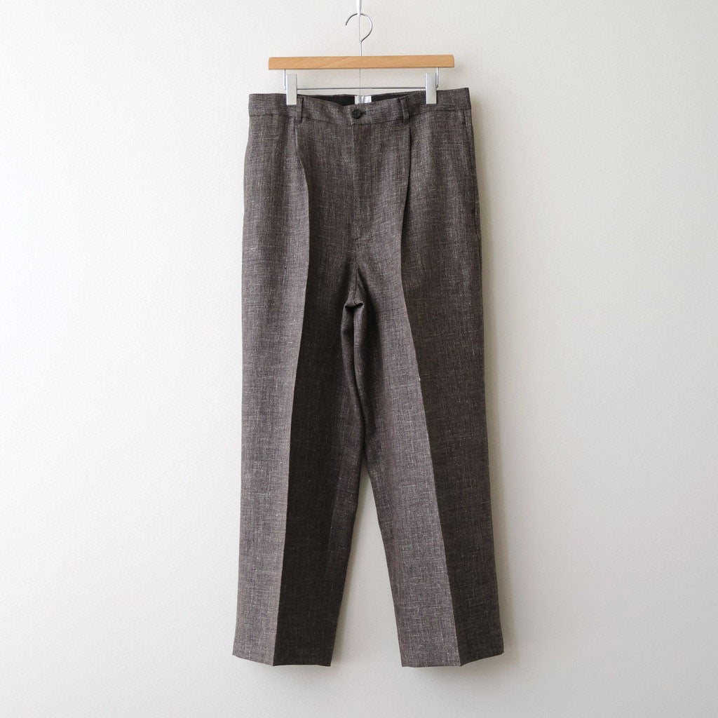 WOOL LINEN 1TUCK SLACKS #MIX BLACK [26S-BIS-PT03M] - Diffusion