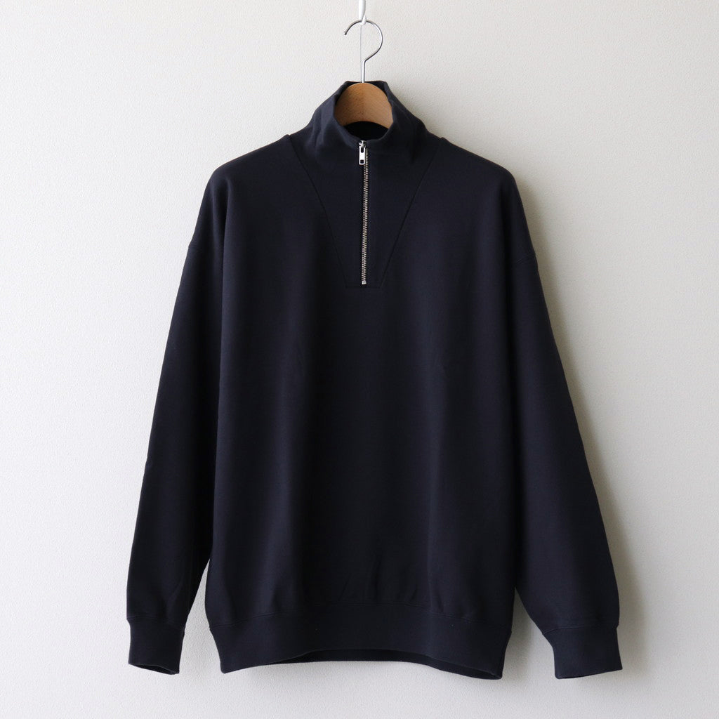 ORGANIC COTTON BLEND HEAVY WEIGHT FLEECE HALF ZIP #NAVY [16542
