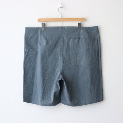COTTON SILK RAMIE CHECK EASY BUGGY SHORT TROUSERS #GRAY BLUE [PhTR-M2205]