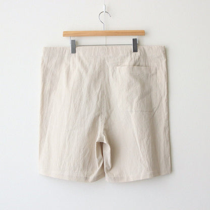 COTTON SILK RAMIE CHECK EASY BUGGY SHORT TROUSERS #BEIGE [PhTR-M2205]