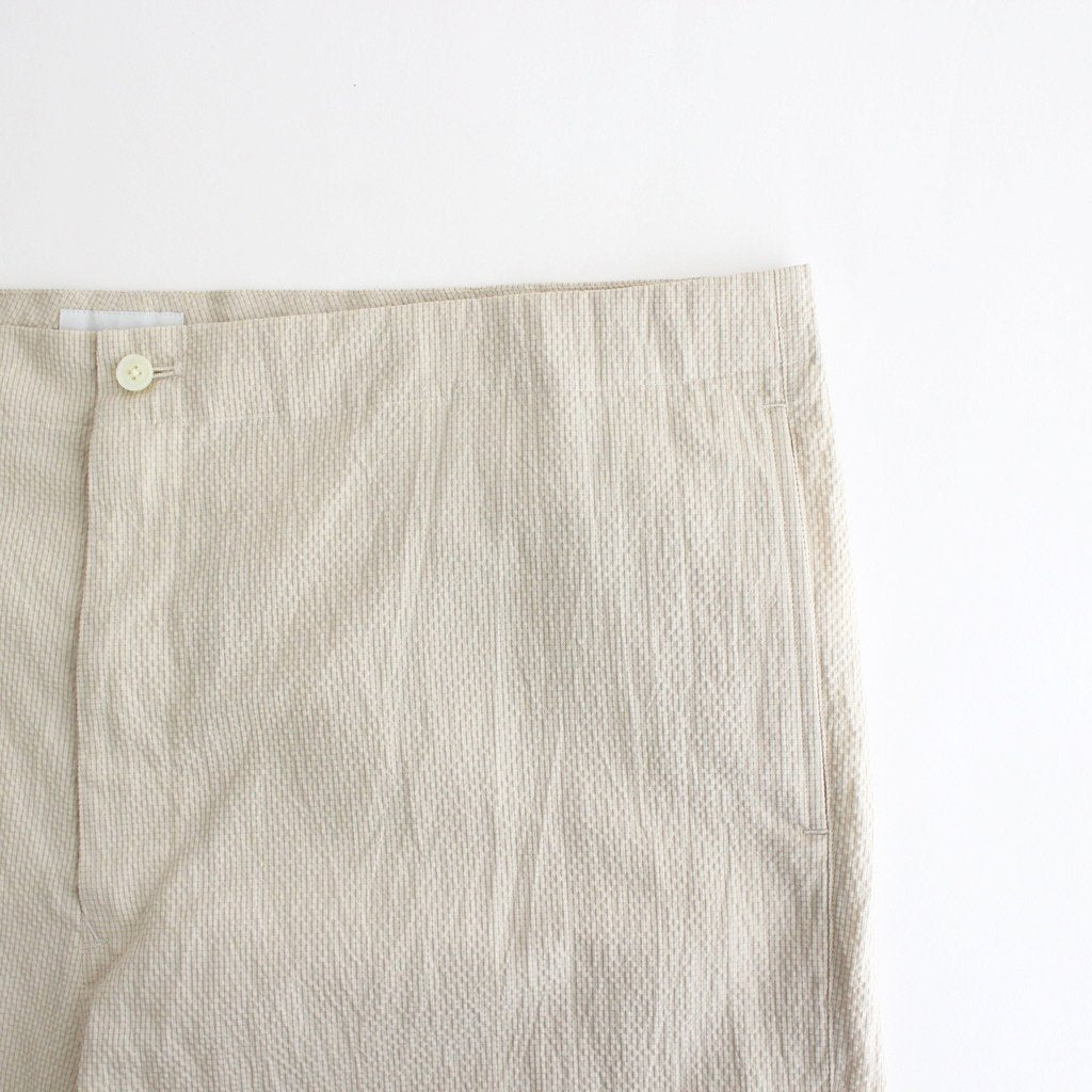 COTTON SILK RAMIE CHECK EASY BUGGY SHORT TROUSERS #BEIGE [PhTR-M2205]