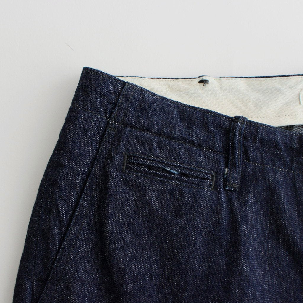 OFFICER TROUSERS WIDE #INDIGO [PM-401W]