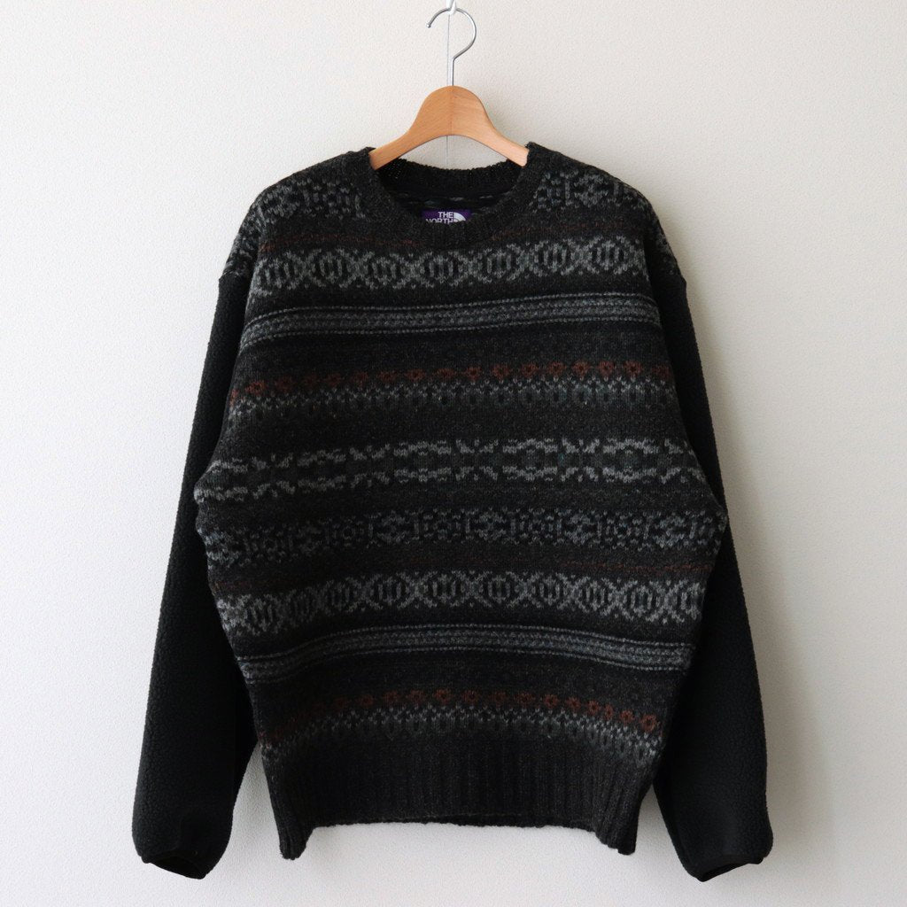 FIELD CREW NECK SWEATER #BLACK [NT6254N] _ THE NORTH FACE PURPLE