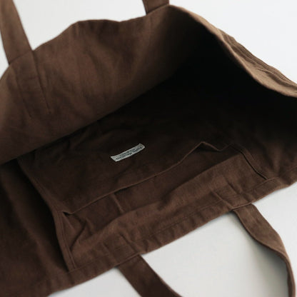CHINO CLOTH ROUND TOTE BAG #STONE BROWN [PMAP-AC08]