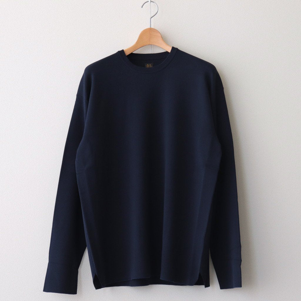 BATONER ネイビー 32G SMOOTH COTTON CREW NECK - ニット/セーター