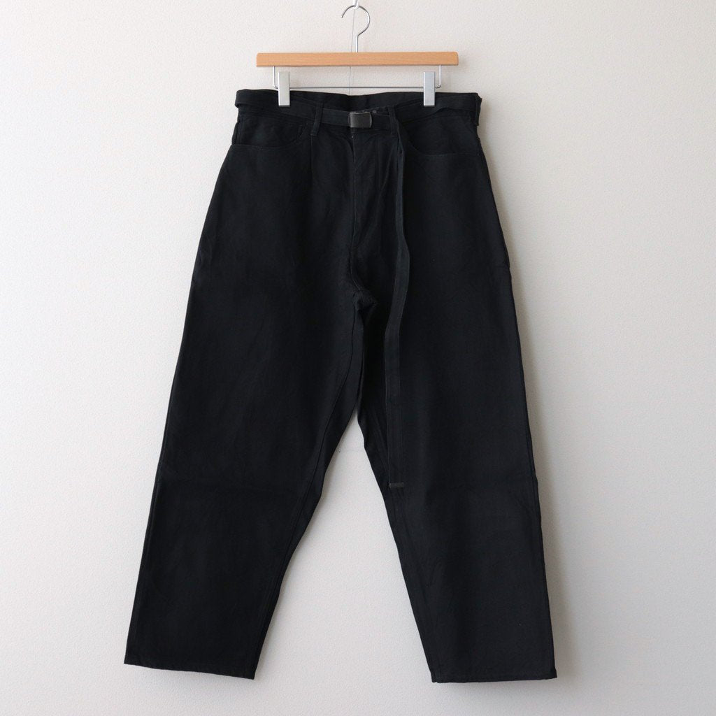 12.9OZ SELVAGE DENIM GI-BELT PANTS #BLACK SOLID [BHS23F004] _