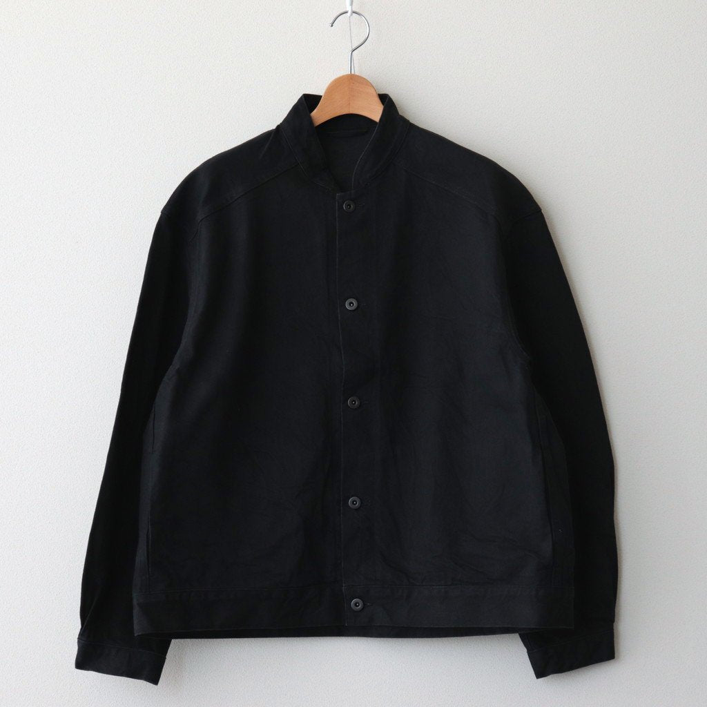 12.9OZ DENIM STAND COLLAR JACKET #BLACK SOLID [BHS23F005]