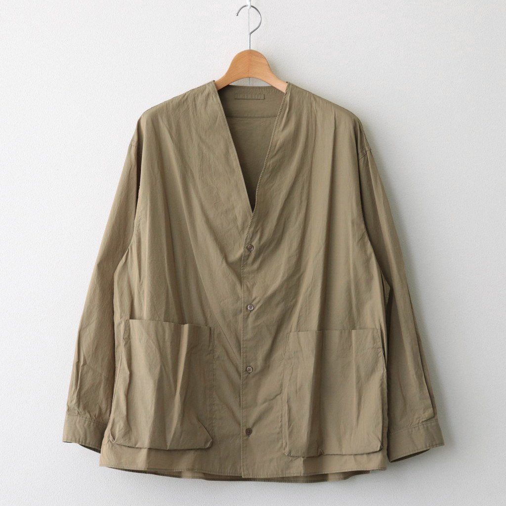CHAMBRAY CARDIGAN SHIRT #OLIVEBEIGE [BHS23F020] _ blurhms