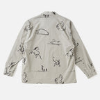 ORIGINAL PRINTED OPEN COLLAR SHIRTS (Animal Drawing) Long-sleeve #CELADONN [251OJ-SH18]