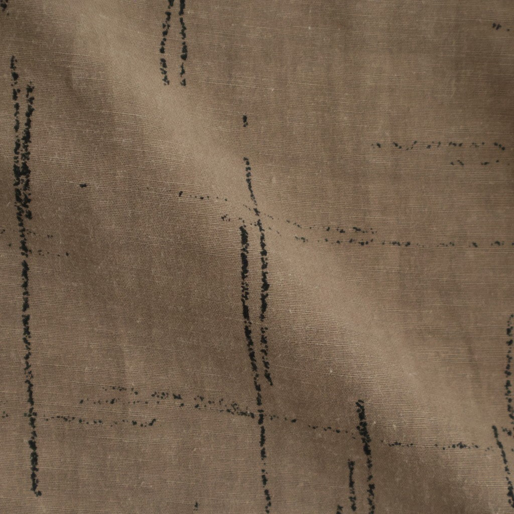 ORIGINAL PRINTED OPEN COLLAR SHIRTS (KASURI) Short-sleeve #MOCHA [261OJ-SH20]