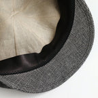LINEN HOUNDSTOOTH CASQUETTE-OLDBOY #IVORY [Y01002]