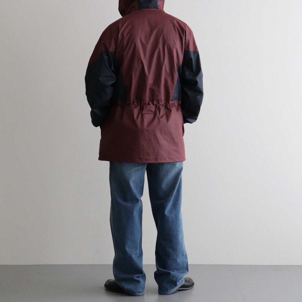 HOODED WIND BREAKER WAXFINISH #WINE/NAVY [DNS26B01-B]