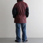 HOODED WIND BREAKER WAXFINISH #WINE/NAVY [DNS26B01-B]