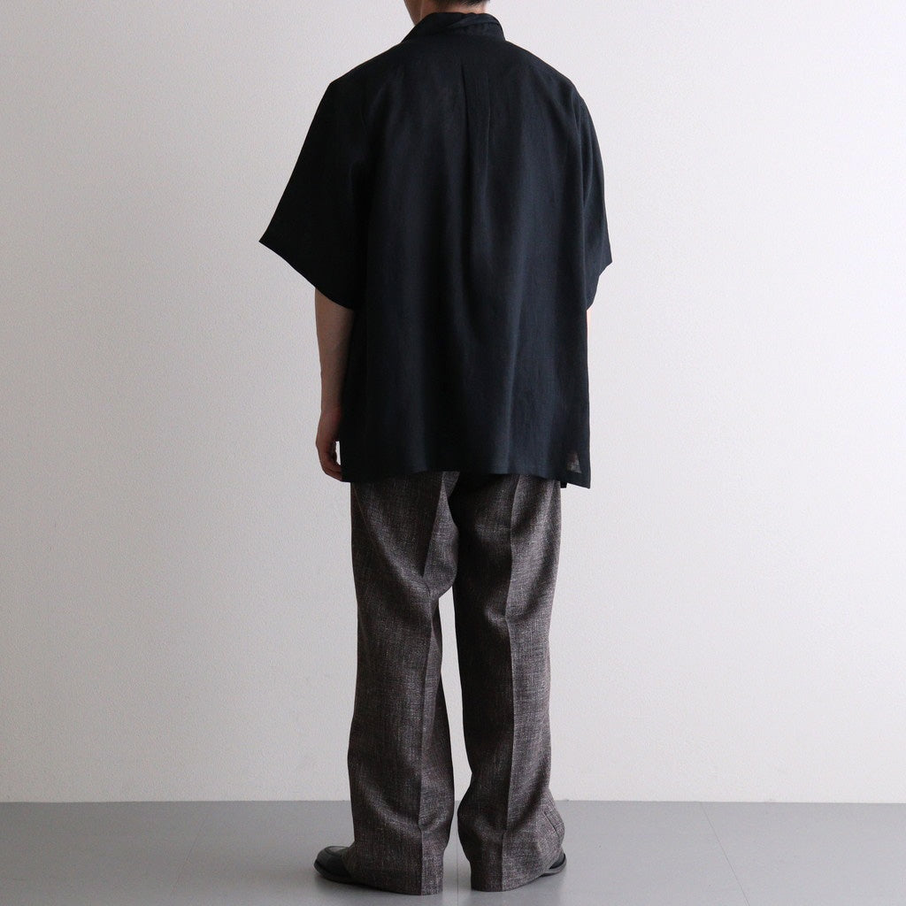NEW OPEN COLLAR S/S SHIRT #BLACK [A26B05SH01B]