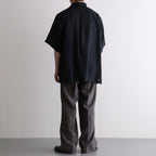 NEW OPEN COLLAR S/S SHIRT #BLACK [A26B05SH01B]