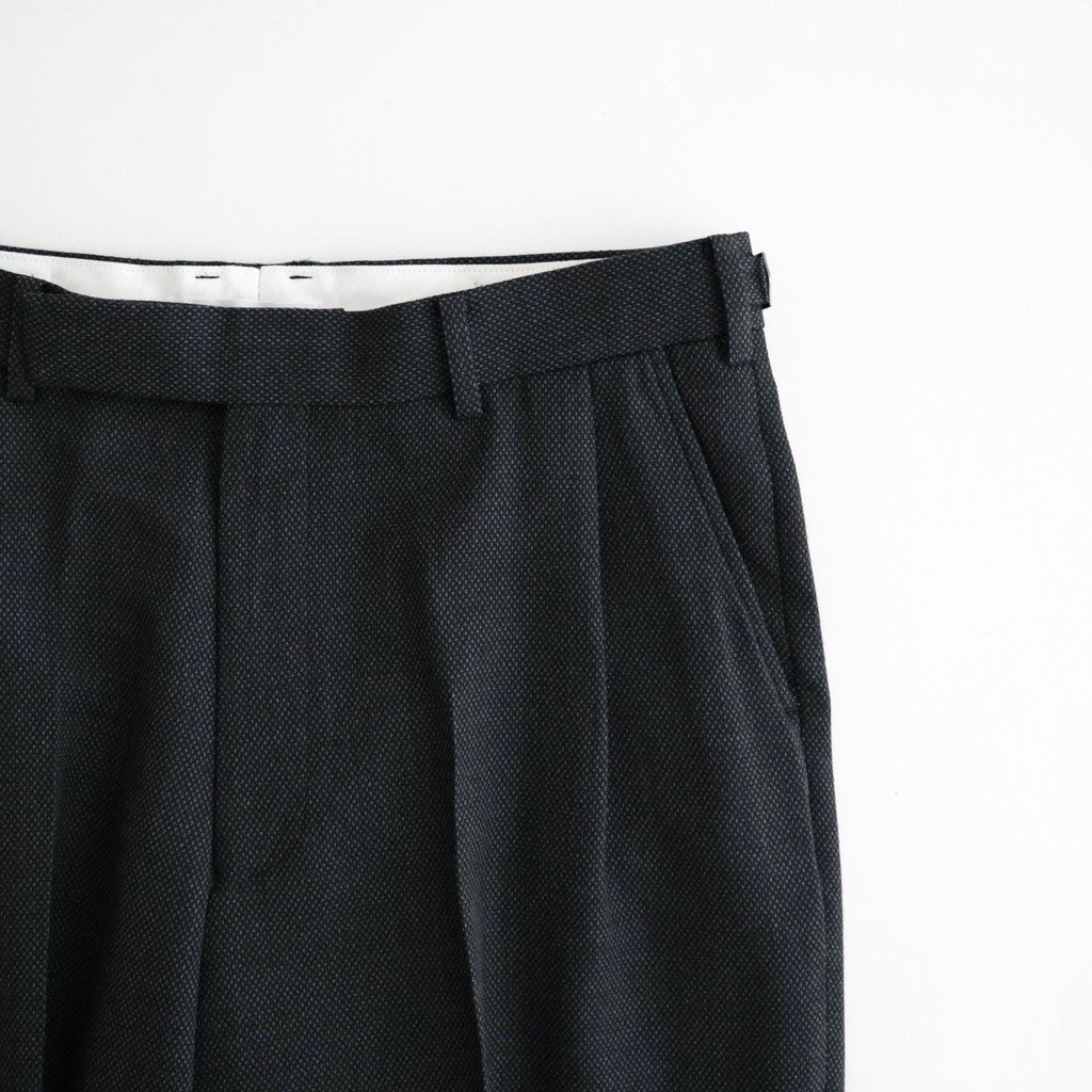 SINGLE PLEAT WIDE TROUSERS #GRAY BIRD’S-EYE [M26C10PT02C]
