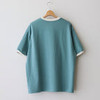 Co/Silk Nep Ringer Tee #DustTurquoise-BODY×Ivory [BHS25S039]