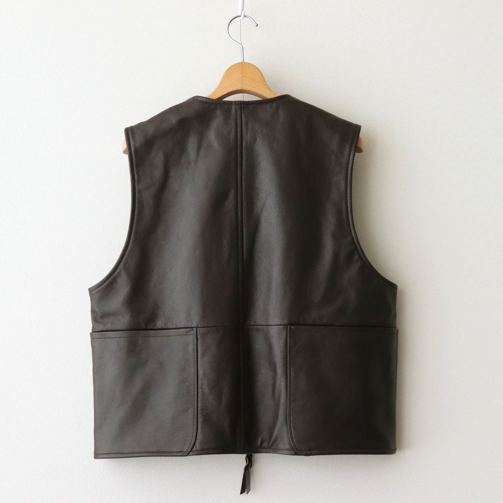 WORK VEST #D.BROWN [V-09-C-COW-4]