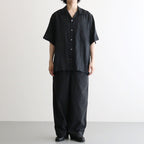 NEW OPEN COLLAR S/S SHIRT #BLACK [A26B05SH01B]