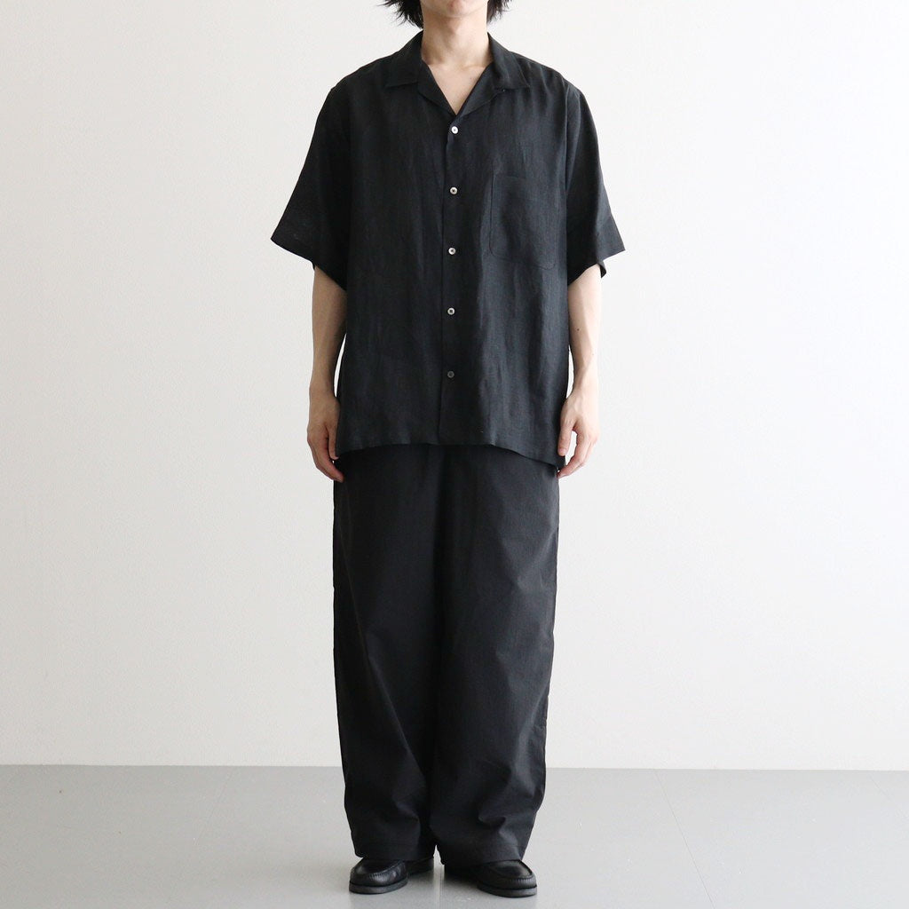 NEW OPEN COLLAR S/S SHIRT #BLACK [A26B05SH01B]