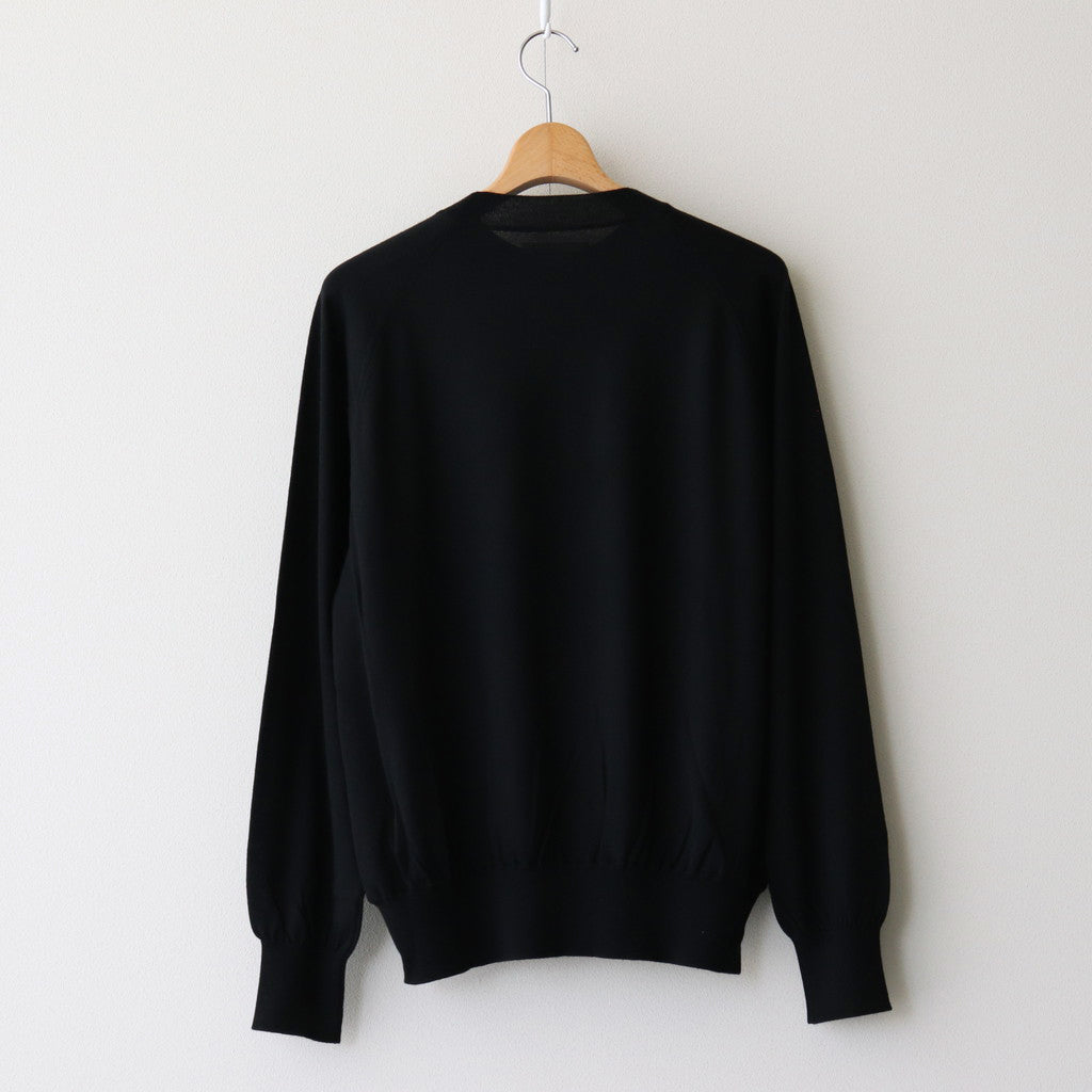 Wool Cashmere Silk Knit Crew Neck #Black [BHS24F021]