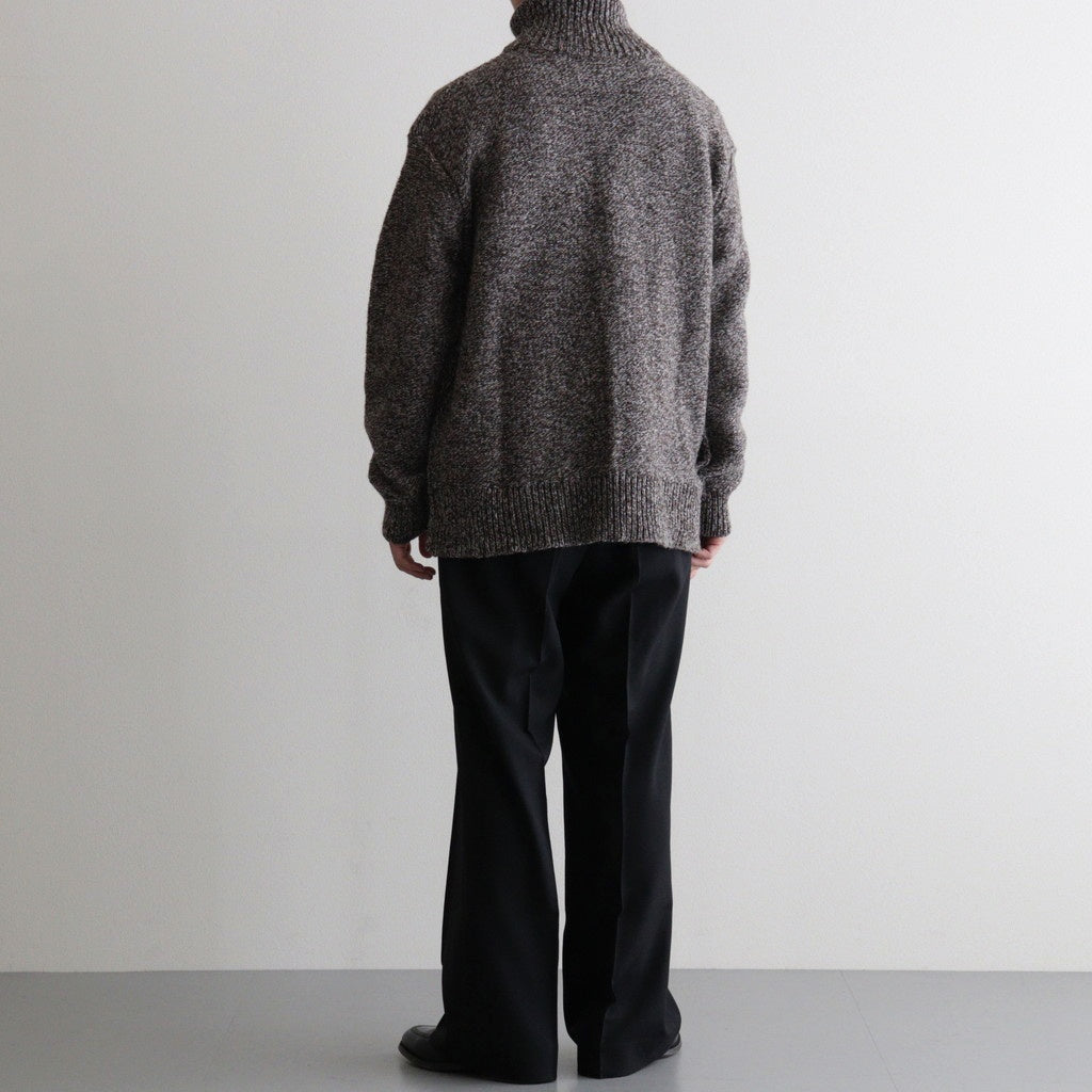 British Wool Half Zip Knit Made by macalastair #Light Graphite×Gritstone [6033-1301]
