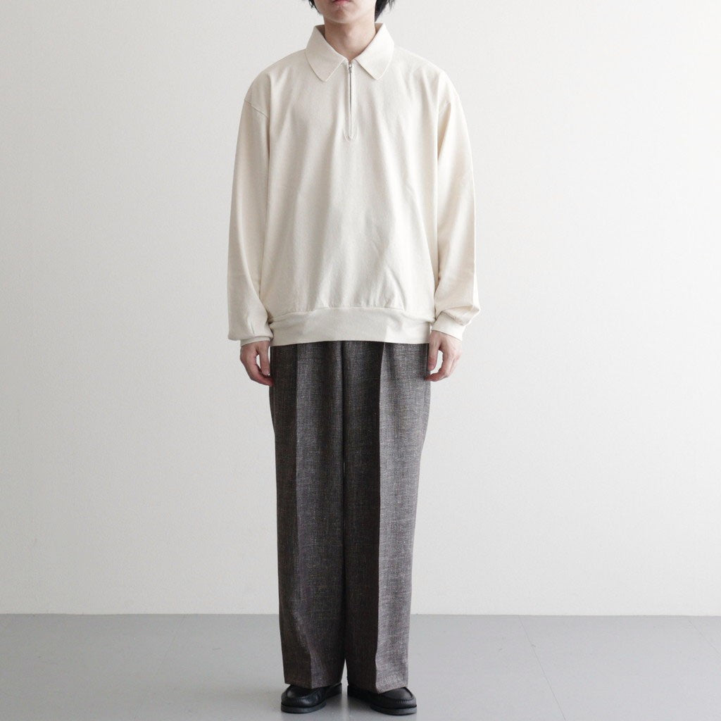 WOOL LINEN 1TUCK SLACKS #MIX BLACK [26S-BIS-PT03M]