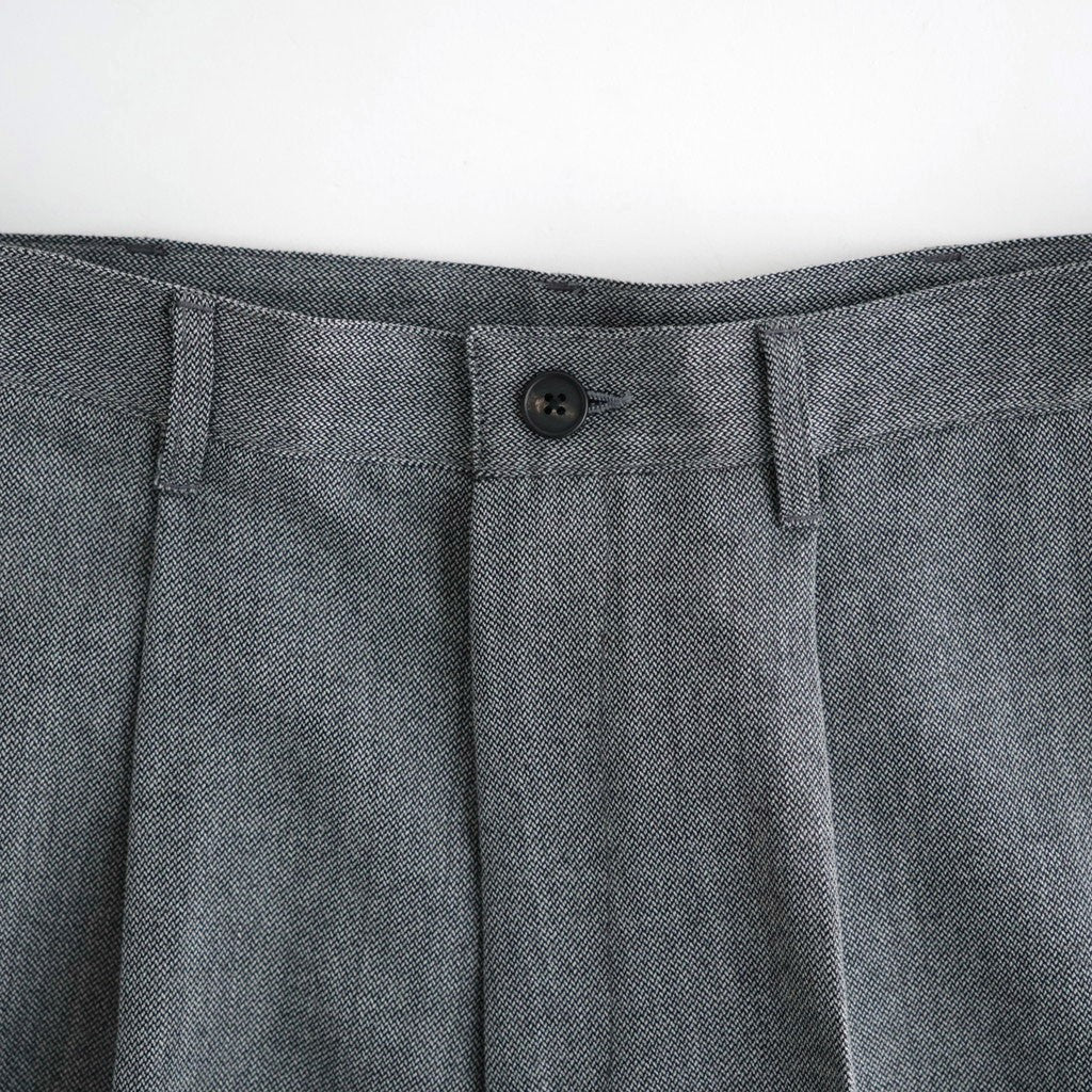TWEED WOOL ONE TUCK TROUSERS #GRAY [BN-26FM-023]