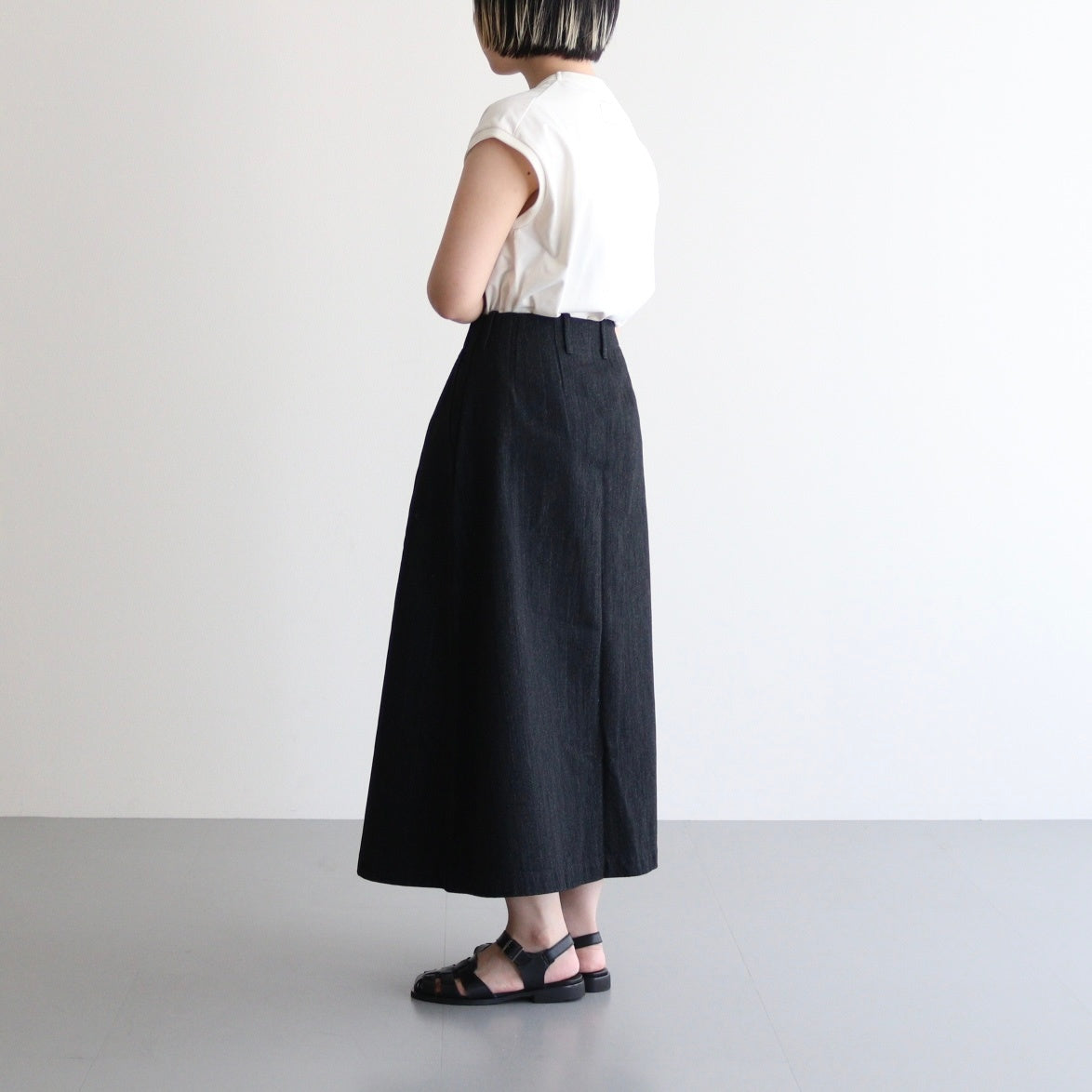 Denim Skirt #Black [S25FE070]
