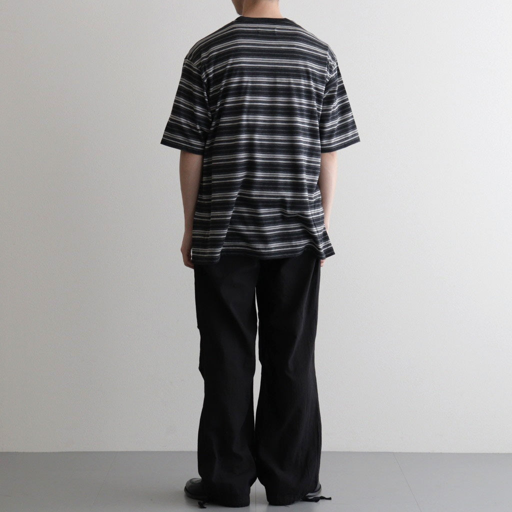 CREW NECK TEE #GRAY BORDER [M26A12CS02B]