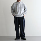 THERMAL FLEECE HALF ZIP TOP #LIGHT GREY [SM62MC002]