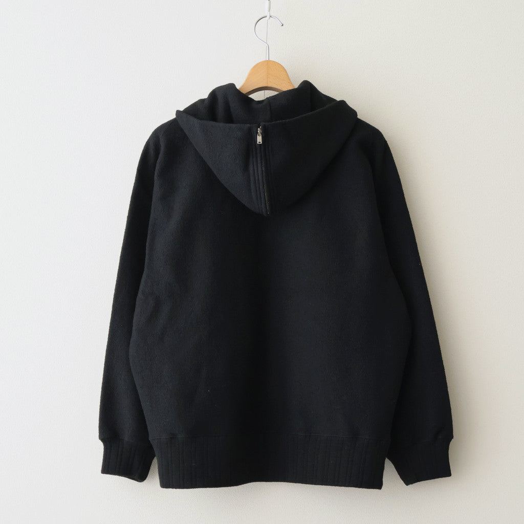 ZIP-FRONT ATHLETIC HOODIE #ONYX [252OJ-CT06]