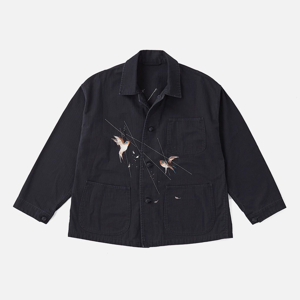 PATINA HERRINGBONE SOUVENIR JACKET #ONYX [251OJ-JK16]