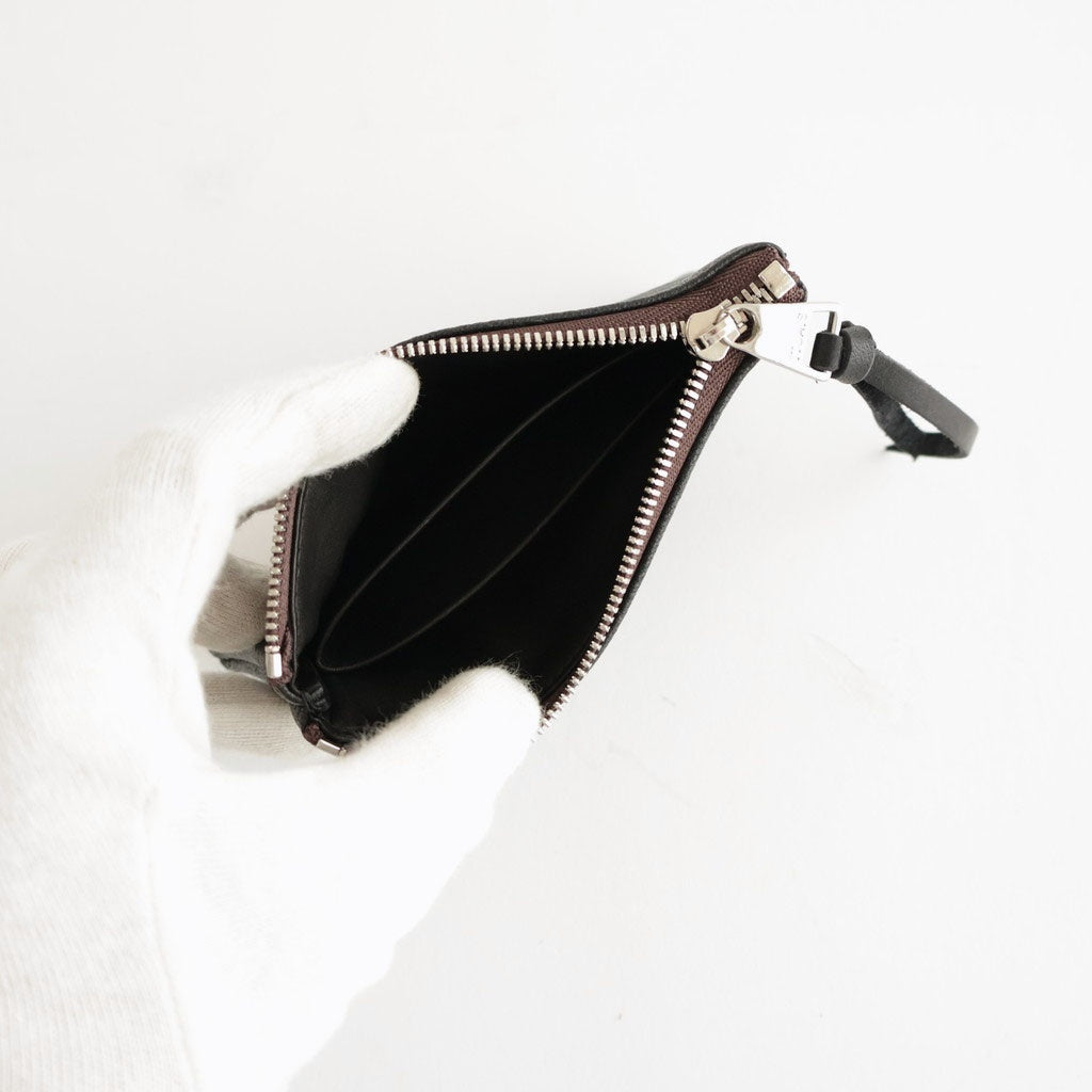 qualquer coisa pouch mini - doeskin #black×dark brown