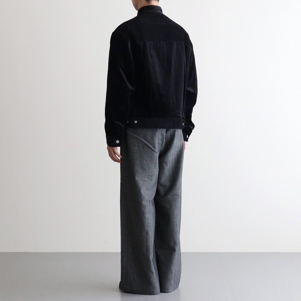 PUFFED MANDARIN COLLAR WORK JACKET #BLACK [A25C13BL01C]